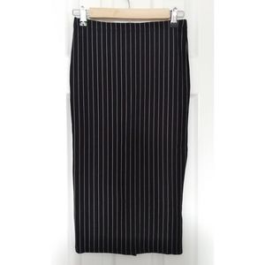 NWT - Black Pinstriped Pencil Skirt w Slit